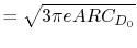 $\displaystyle = \sqrt{3\pi e AR C_{D_0}}$