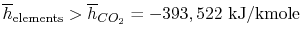 $ \overline{h}_\textrm{elements} >
\overline{h}_{CO_2}=- 393,522\textrm{ kJ/kmole}$