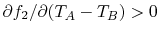 $ \partial
f_2/\partial(T_A-T_B)> 0$