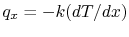 $ q_x =-k(dT/dx)$