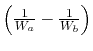 $ \left(\frac{1}{W_a}-\frac{1}{W_b}\right)$