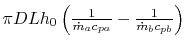 $ \pi DL
h_0\left(\frac{1}{\dot{m}_a c_{pa}}-\frac{1}{\dot{m}_b
c_{pb}}\right)$