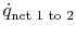 $\displaystyle \dot{q}_\textrm{net 1 to 2}$