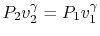 $ P_2 v_2^\gamma =
P_1v_1^\gamma$