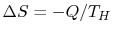 $ \Delta S =-Q/T_H$