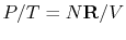 $ P/T = N\mathbf{R}/V$