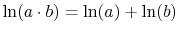 $ \ln(a\cdot b)=\ln(a)+\ln(b)$