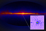 A map of gamma ray emissions throughout the Milky Way galaxy, based on observations from the Fermi Gamma-ray Space Telescope.